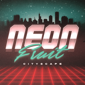 Neon Fruit Cityscape